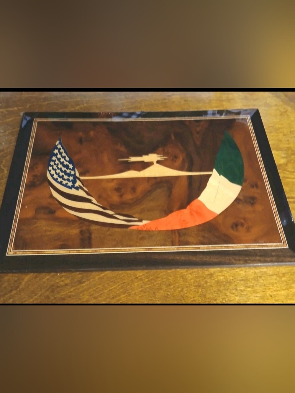 Mahogony Italian American Picture Made In Italy